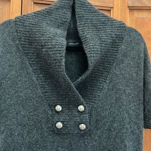 100% Cashmere Gray Cowl Neck Sweater